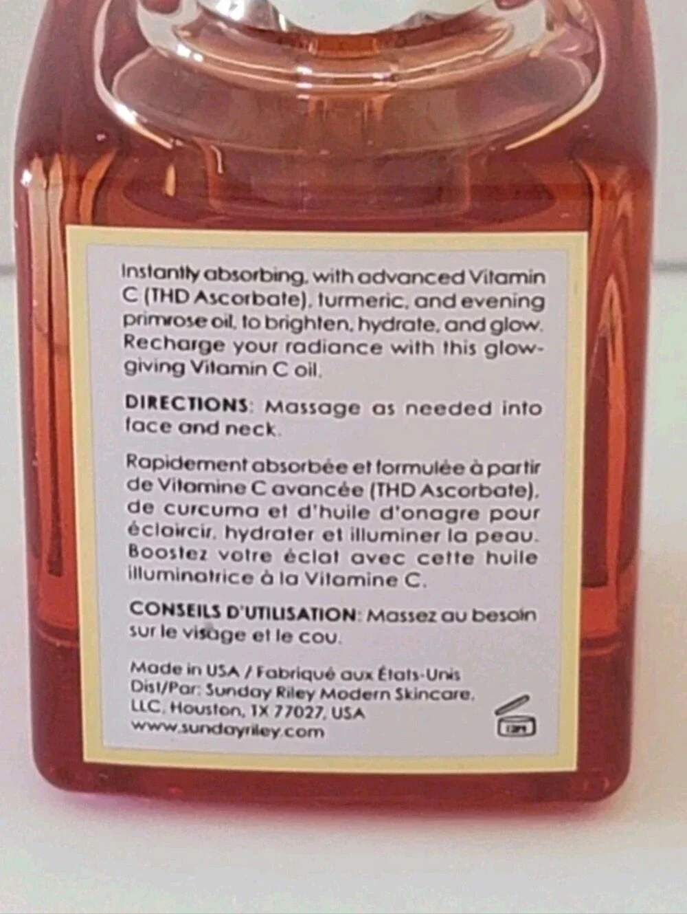 Sunday Riley CEO Glow Oil 0.3 Oz Facial Oil - Turmeric Evening Primrose